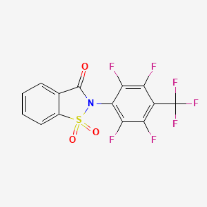molecular formula C14H4F7NO3S B3911426 2-[2,3,5,6-tetrafluoro-4-(trifluoromethyl)phenyl]-1,2-benzisothiazol-3(2H)-one 1,1-dioxide 