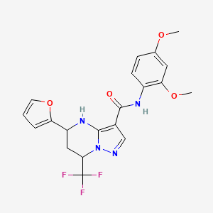 molecular formula C20H19F3N4O4 B3911442 N-(2,4-dimethoxyphenyl)-5-(2-furyl)-7-(trifluoromethyl)-4,5,6,7-tetrahydropyrazolo[1,5-a]pyrimidine-3-carboxamide 