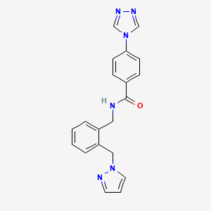 molecular formula C20H18N6O B3911447 N-[2-(1H-pyrazol-1-ylmethyl)benzyl]-4-(4H-1,2,4-triazol-4-yl)benzamide 
