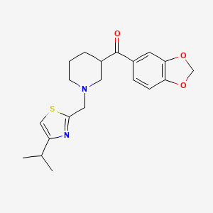 molecular formula C20H24N2O3S B3911457 1,3-benzodioxol-5-yl{1-[(4-isopropyl-1,3-thiazol-2-yl)methyl]-3-piperidinyl}methanone 