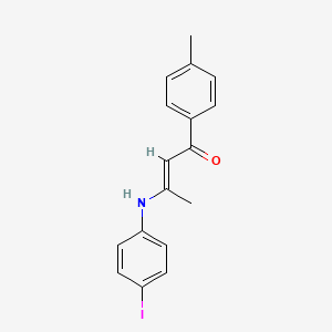 molecular formula C17H16INO B3911464 3-[(4-iodophenyl)amino]-1-(4-methylphenyl)-2-buten-1-one 