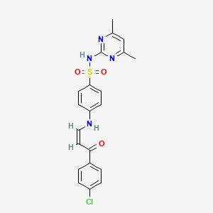 molecular formula C21H19ClN4O3S B3911469 4-{[3-(4-chlorophenyl)-3-oxo-1-propen-1-yl]amino}-N-(4,6-dimethyl-2-pyrimidinyl)benzenesulfonamide 