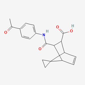 molecular formula C19H19NO4 B3911486 3-{[(4-acetylphenyl)amino]carbonyl}spiro[bicyclo[2.2.1]heptane-7,1'-cyclopropane]-5-ene-2-carboxylic acid 