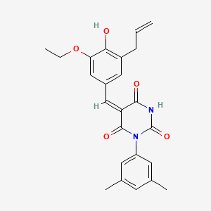 molecular formula C24H24N2O5 B3911516 5-(3-allyl-5-ethoxy-4-hydroxybenzylidene)-1-(3,5-dimethylphenyl)-2,4,6(1H,3H,5H)-pyrimidinetrione 