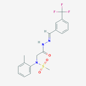 molecular formula C18H18F3N3O3S B3911521 N-(2-methylphenyl)-N-(2-oxo-2-{2-[3-(trifluoromethyl)benzylidene]hydrazino}ethyl)methanesulfonamide 