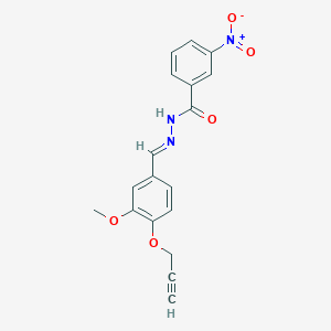 molecular formula C18H15N3O5 B391154 3-nitro-N'-[3-methoxy-4-(2-propynyloxy)benzylidene]benzohydrazide 