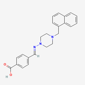 molecular formula C23H23N3O2 B3911559 4-({[4-(1-naphthylmethyl)-1-piperazinyl]imino}methyl)benzoic acid 