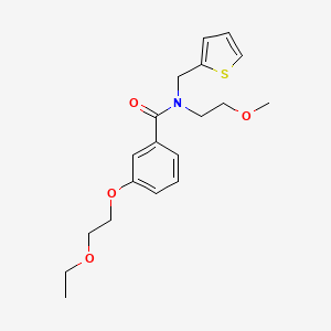 molecular formula C19H25NO4S B3911582 3-(2-ethoxyethoxy)-N-(2-methoxyethyl)-N-(2-thienylmethyl)benzamide 