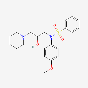molecular formula C21H28N2O4S B3911593 N-[2-hydroxy-3-(1-piperidinyl)propyl]-N-(4-methoxyphenyl)benzenesulfonamide 