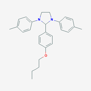 molecular formula C27H32N2O B391161 2-(4-Butoxyphenyl)-1,3-bis(4-methylphenyl)imidazolidine 