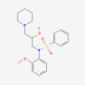 molecular formula C21H28N2O4S B3911621 N-[2-hydroxy-3-(1-piperidinyl)propyl]-N-(2-methoxyphenyl)benzenesulfonamide 