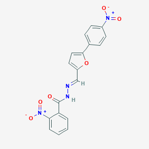 molecular formula C18H12N4O6 B391163 2-nitro-N'-[(5-{4-nitrophenyl}-2-furyl)methylene]benzohydrazide 
