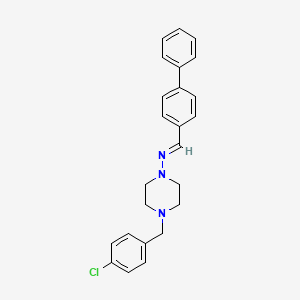 N-(4-biphenylylmethylene)-4-(4-chlorobenzyl)-1-piperazinamine