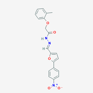 molecular formula C20H17N3O5 B391165 N'-[(5-{4-nitrophenyl}-2-furyl)methylene]-2-(2-methylphenoxy)acetohydrazide 