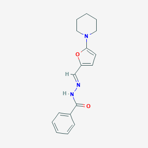 molecular formula C17H19N3O2 B391166 N'-{[5-(1-piperidinyl)-2-furyl]methylene}benzohydrazide 