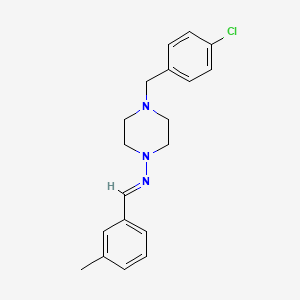 molecular formula C19H22ClN3 B3911668 4-(4-chlorobenzyl)-N-(3-methylbenzylidene)-1-piperazinamine 