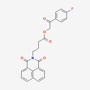 molecular formula C24H18FNO5 B3911678 2-(4-fluorophenyl)-2-oxoethyl 4-(1,3-dioxo-1H-benzo[de]isoquinolin-2(3H)-yl)butanoate 