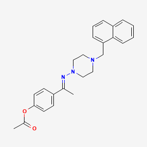molecular formula C25H27N3O2 B3911680 4-{N-[4-(1-naphthylmethyl)-1-piperazinyl]ethanimidoyl}phenyl acetate 