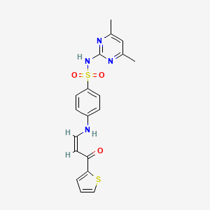 molecular formula C19H18N4O3S2 B3911683 N-(4,6-dimethyl-2-pyrimidinyl)-4-{[3-oxo-3-(2-thienyl)-1-propen-1-yl]amino}benzenesulfonamide 