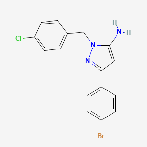 molecular formula C16H13BrClN3 B3911700 3-(4-bromophenyl)-1-(4-chlorobenzyl)-1H-pyrazol-5-amine 