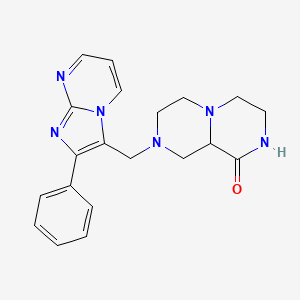 molecular formula C20H22N6O B3911701 8-[(2-phenylimidazo[1,2-a]pyrimidin-3-yl)methyl]hexahydro-2H-pyrazino[1,2-a]pyrazin-1(6H)-one 
