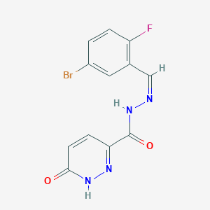 molecular formula C12H8BrFN4O2 B3911720 N'-(5-bromo-2-fluorobenzylidene)-6-oxo-1,6-dihydro-3-pyridazinecarbohydrazide 