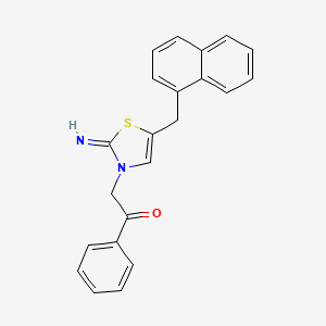 molecular formula C22H18N2OS B3911733 2-[2-imino-5-(1-naphthylmethyl)-1,3-thiazol-3(2H)-yl]-1-phenylethanone CAS No. 6078-25-7