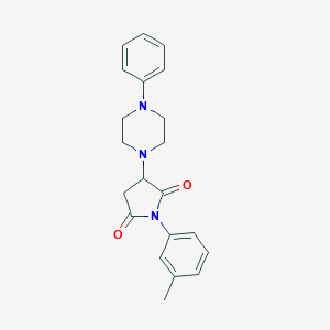 molecular formula C21H23N3O2 B391174 3-(4-Phenyl-piperazin-1-yl)-1-m-tolyl-pyrrolidine-2,5-dione CAS No. 313377-68-3