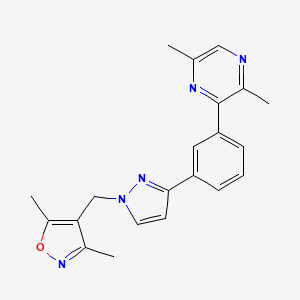 3-(3-{1-[(3,5-dimethyl-4-isoxazolyl)methyl]-1H-pyrazol-3-yl}phenyl)-2,5-dimethylpyrazine