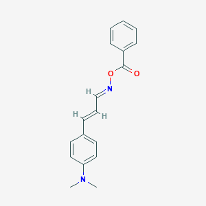 molecular formula C18H18N2O2 B391175 3-[4-(dimethylamino)phenyl]acrylaldehyde O-benzoyloxime 