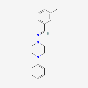 molecular formula C18H21N3 B3911756 N-(3-methylbenzylidene)-4-phenyl-1-piperazinamine CAS No. 303092-75-3