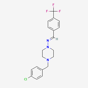 molecular formula C19H19ClF3N3 B3911762 4-(4-chlorobenzyl)-N-[4-(trifluoromethyl)benzylidene]-1-piperazinamine 