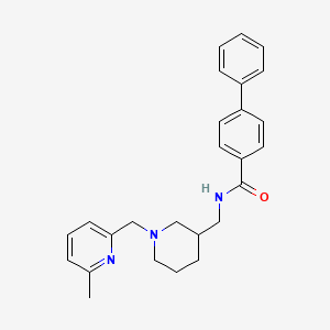 molecular formula C26H29N3O B3911815 N-({1-[(6-methyl-2-pyridinyl)methyl]-3-piperidinyl}methyl)-4-biphenylcarboxamide 