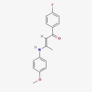 molecular formula C17H16FNO2 B3911830 1-(4-fluorophenyl)-3-[(4-methoxyphenyl)amino]-2-buten-1-one 