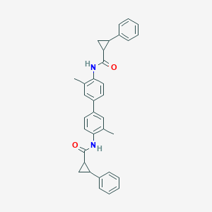 molecular formula C34H32N2O2 B391184 N-(3,3'-dimethyl-4'-{[(2-phenylcyclopropyl)carbonyl]amino}[1,1'-biphenyl]-4-yl)-2-phenylcyclopropanecarboxamide 