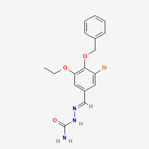 molecular formula C17H18BrN3O3 B3911840 4-(benzyloxy)-3-bromo-5-ethoxybenzaldehyde semicarbazone 