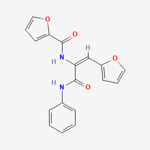 molecular formula C18H14N2O4 B3911861 N-[1-(anilinocarbonyl)-2-(2-furyl)vinyl]-2-furamide 