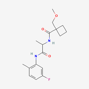 molecular formula C17H23FN2O3 B3911865 N-{2-[(5-fluoro-2-methylphenyl)amino]-1-methyl-2-oxoethyl}-1-(methoxymethyl)cyclobutanecarboxamide 