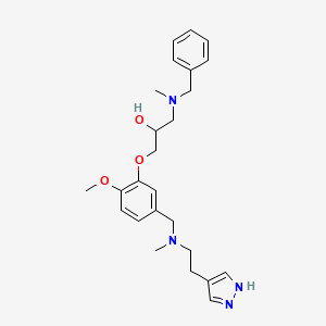 molecular formula C25H34N4O3 B3911867 1-[benzyl(methyl)amino]-3-[2-methoxy-5-({methyl[2-(1H-pyrazol-4-yl)ethyl]amino}methyl)phenoxy]-2-propanol 