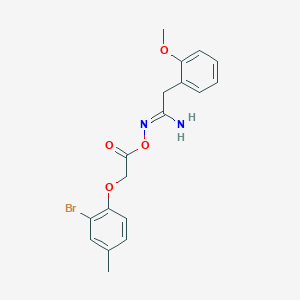 molecular formula C18H19BrN2O4 B3911888 N'-{[(2-bromo-4-methylphenoxy)acetyl]oxy}-2-(2-methoxyphenyl)ethanimidamide 
