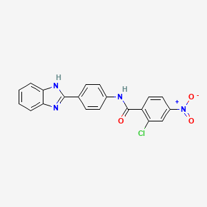 molecular formula C20H13ClN4O3 B3911894 N-[4-(1H-benzimidazol-2-yl)phenyl]-2-chloro-4-nitrobenzamide 