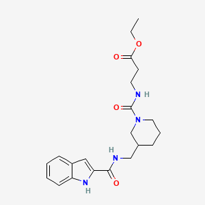 molecular formula C21H28N4O4 B3911907 ethyl N-[(3-{[(1H-indol-2-ylcarbonyl)amino]methyl}-1-piperidinyl)carbonyl]-beta-alaninate 