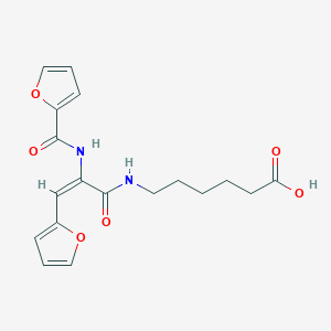 molecular formula C18H20N2O6 B3911918 6-{[2-(2-furoylamino)-3-(2-furyl)acryloyl]amino}hexanoic acid 