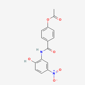 molecular formula C15H12N2O6 B3911947 4-{[(2-hydroxy-5-nitrophenyl)amino]carbonyl}phenyl acetate 