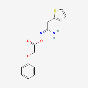 molecular formula C14H14N2O3S B3911956 N'-[(phenoxyacetyl)oxy]-2-(2-thienyl)ethanimidamide 