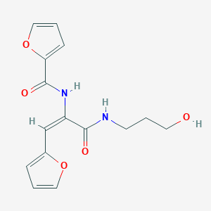 molecular formula C15H16N2O5 B3911963 N-(2-(2-furyl)-1-{[(3-hydroxypropyl)amino]carbonyl}vinyl)-2-furamide 
