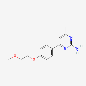 molecular formula C14H17N3O2 B3911971 4-[4-(2-methoxyethoxy)phenyl]-6-methylpyrimidin-2-amine 