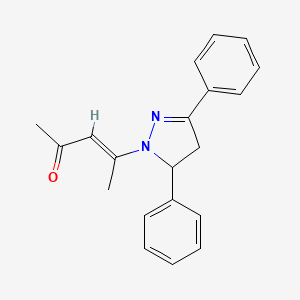 molecular formula C20H20N2O B3911974 4-(3,5-diphenyl-4,5-dihydro-1H-pyrazol-1-yl)-3-penten-2-one 