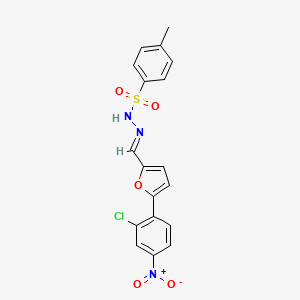 molecular formula C18H14ClN3O5S B3911978 N'-{[5-(2-chloro-4-nitrophenyl)-2-furyl]methylene}-4-methylbenzenesulfonohydrazide 