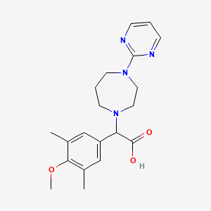 molecular formula C20H26N4O3 B3912011 (4-methoxy-3,5-dimethylphenyl)(4-pyrimidin-2-yl-1,4-diazepan-1-yl)acetic acid 